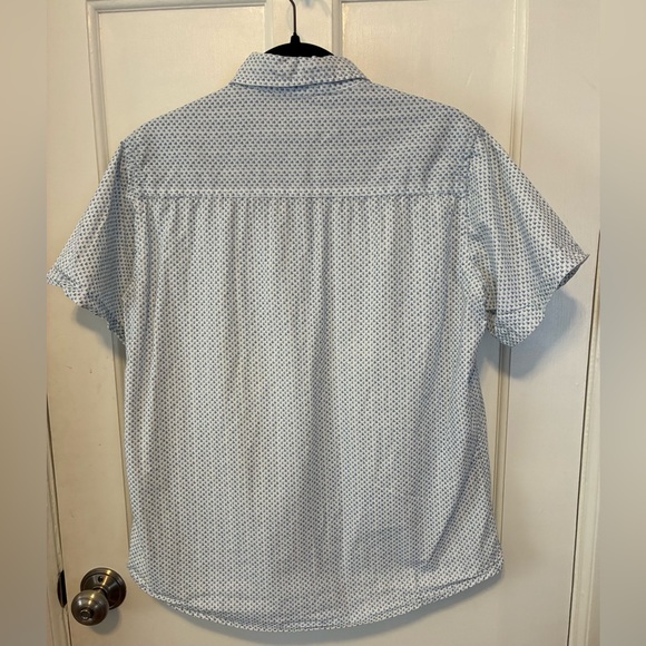 Light Blue Short-Sleeve Microprint Button-Down Shirt - Picture 2 of 4
